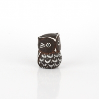 Soška dřevěná sova tmavě hnědá 6cm