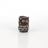 Soška dřevěná sova tmavě hnědá 6cm