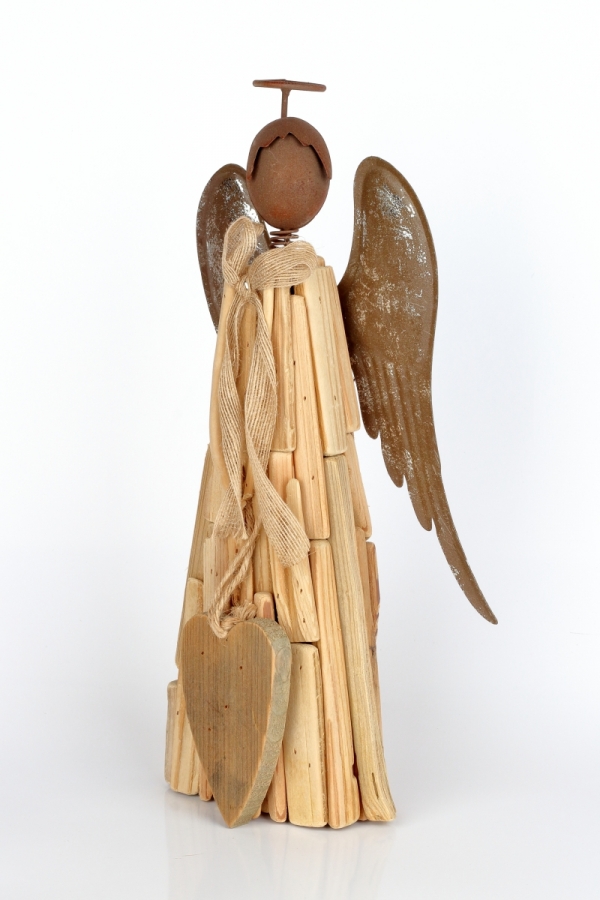 Soška dřevěný anděl 38cm