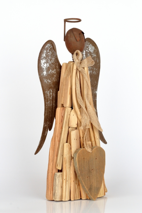 Soška dřevěný anděl 38cm