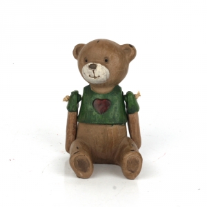 Soška dřevěný medvídek sedící 8,5cm