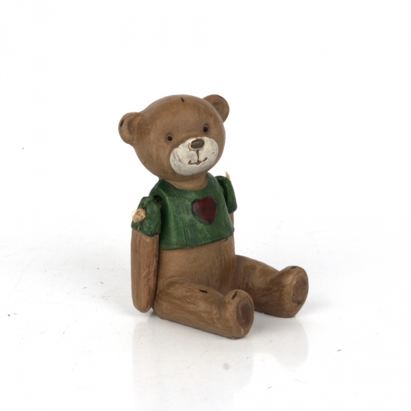 Soška dřevěný medvídek sedící 8,5cm
