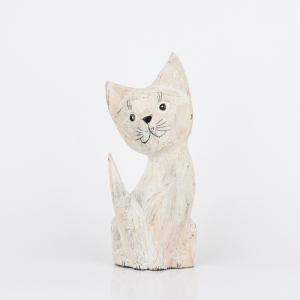 Soška kočka bílá 30cm