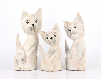 Soška kočka bílá 30cm