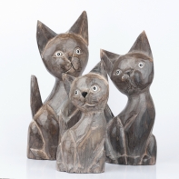 Soška kočka šedá 30cm