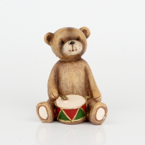 Soška medvídka s bubínkem 12cm