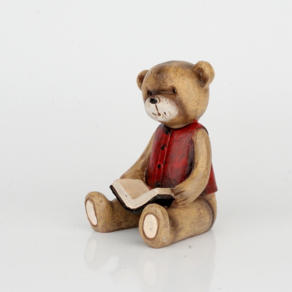 Soška medvídka s knížkou 11cm