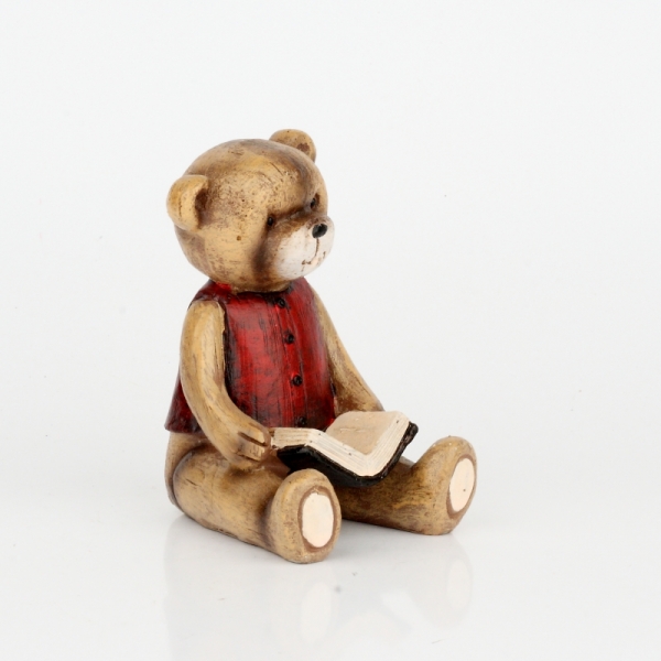 Soška medvídka s knížkou 11cm