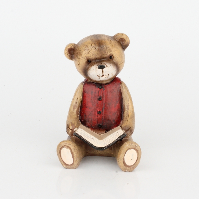 Soška medvídka s knížkou 11cm