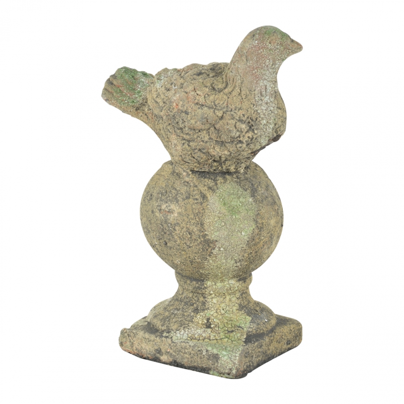 Soška sedící holubice 14,4 x 11,1 x 25,8 cm keramika s patinou