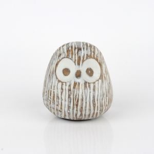 Soška sova s bílou patinou 11cm