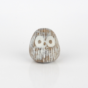 Soška sova s bílou patinou 7cm