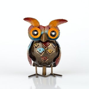 Soška sova z plechu 12cm