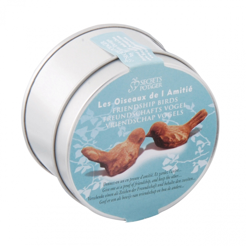 Sošky ptáčci přátelství v boxu 2 kusy 5,6 x 2,4 x 3 cm litina