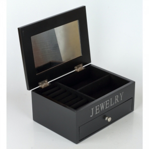 Šperkovnice dřevěná černá 23x16,5x9cm