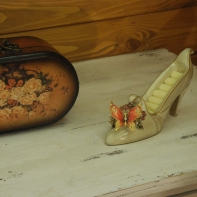 Šperkovnice na prstýnky - bota 18cm