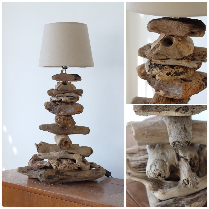 Stojací lampa z náplavového dřeva 60cm