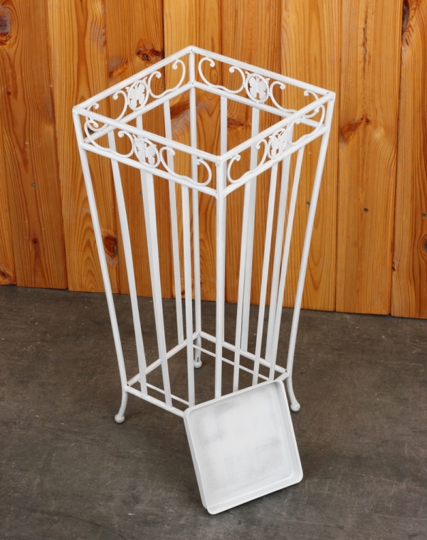 Stojan na deštníky kovový bílý 52cm