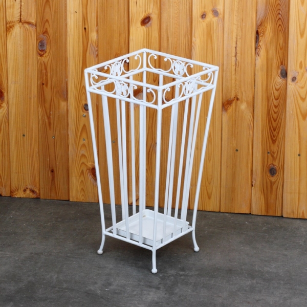 Stojan na deštníky kovový bílý 52cm