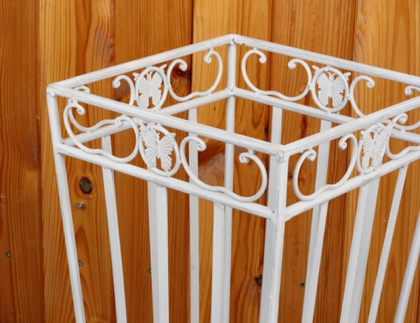 Stojan na deštníky kovový bílý 52cm