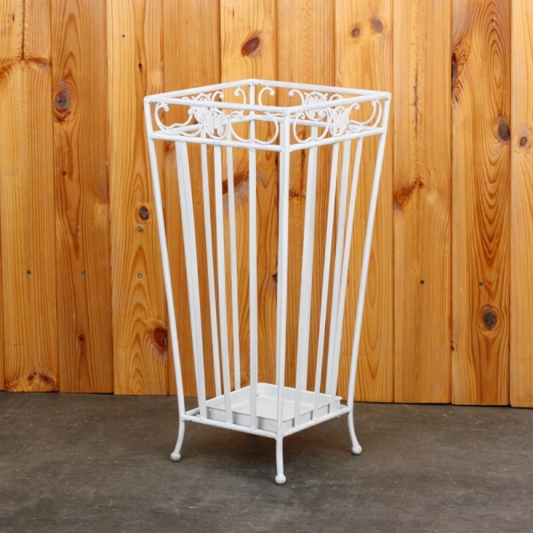 Stojan na deštníky kovový bílý 52cm