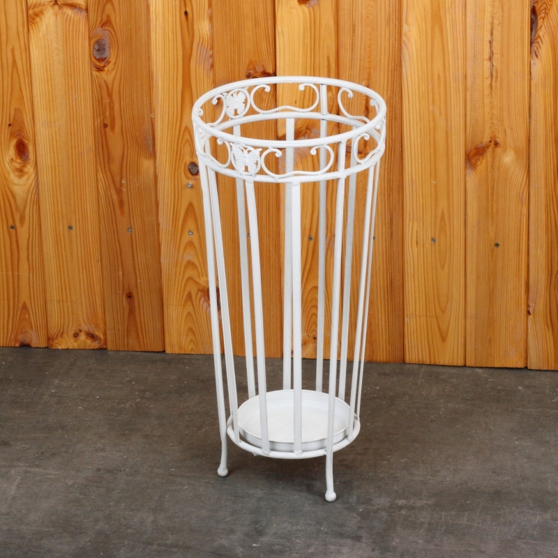 Stojan na deštníky kulatý bílý 52cm