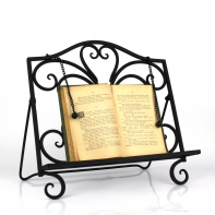 Stojan na kuchařku černý kov 37x36x7cm