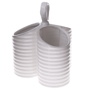 Stojan na kuchyňské náčiní bílý 17 x 16,5  x 20 cm keramický