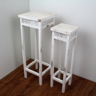 Stojan na květiny bílý - sada 2ks 63/70cm