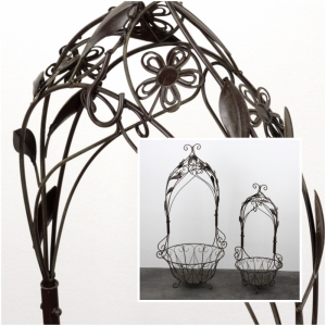 Stojan na květiny závěsný 2ks 66/92cm kovový