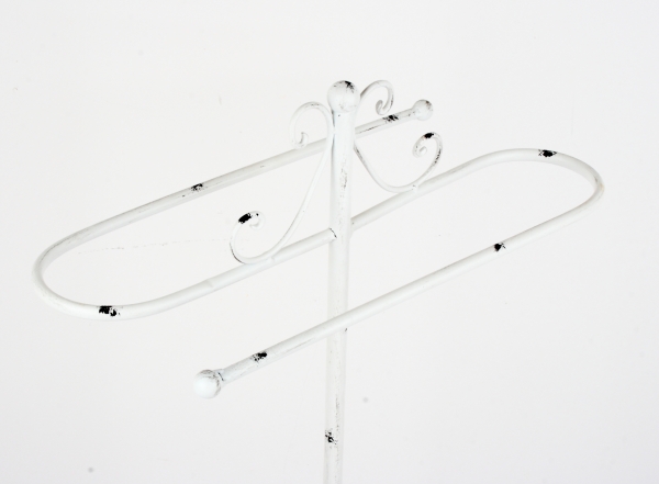 Stojan na ručníky bílý kov s patinou 96cm