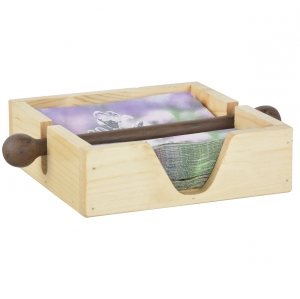 Stojan na ubrousky 27 x 19 x 5,9 cm dřevo a litina