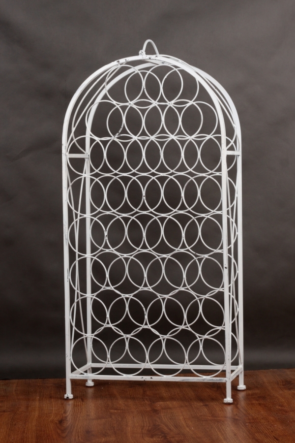 Stojan na víno bílý 93x22x43cm