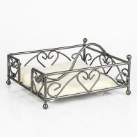 Stojánek na ubrousky se srdíčkem 19x19x7,5cm 