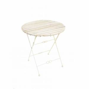 Stolek na balkon / zahradu bílý pr.72,5cm