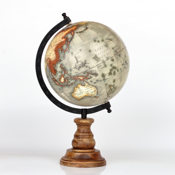 Stolní globus na dřevěném podstavci 35cm