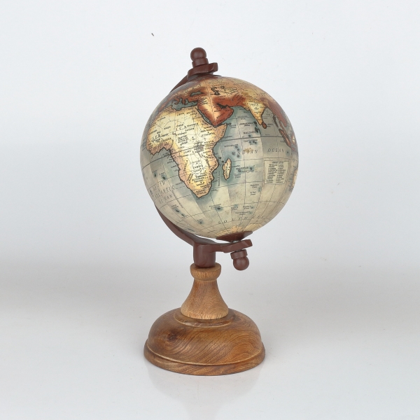 Stolní globus s dřevěným půlpoledníkem 26cm