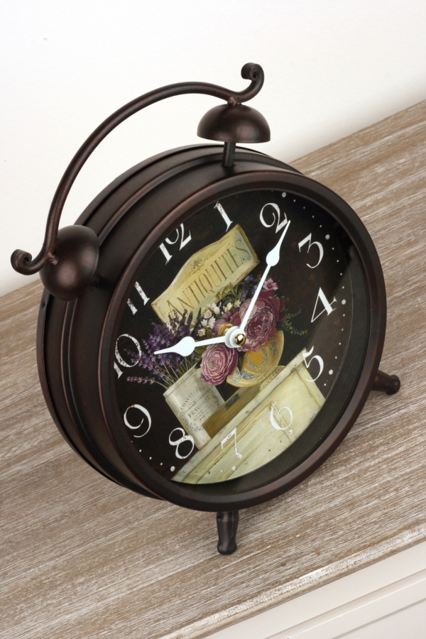 Stolní hodiny budík Provance 21cm