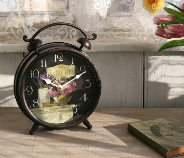 Stolní hodiny budík Provance 21cm