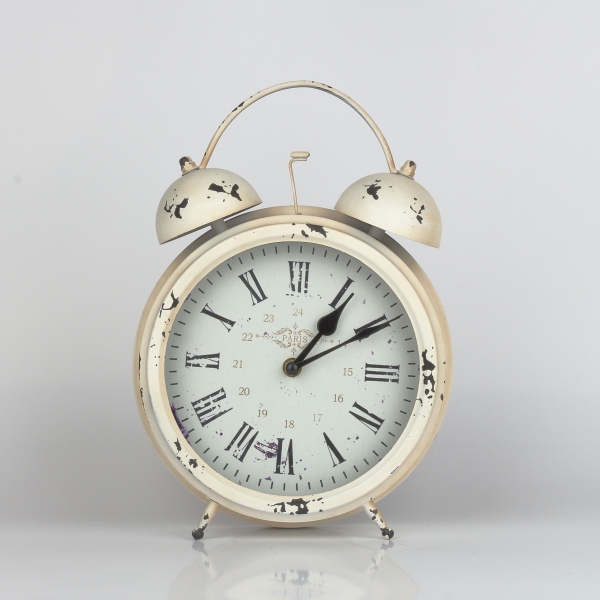 Stolní hodiny / budík s oprýskaným vzhledem 24x8x33cm