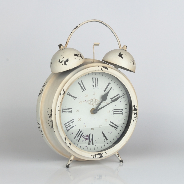 Stolní hodiny / budík s oprýskaným vzhledem 24x8x33cm