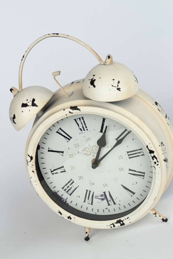 Stolní hodiny / budík s oprýskaným vzhledem 24x8x33cm