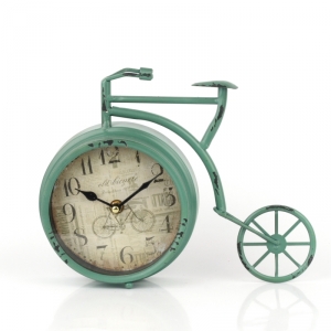 Stolní hodiny kolo zelené 22x6x28cm