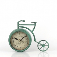 Stolní hodiny kolo zelené 22x6x28cm