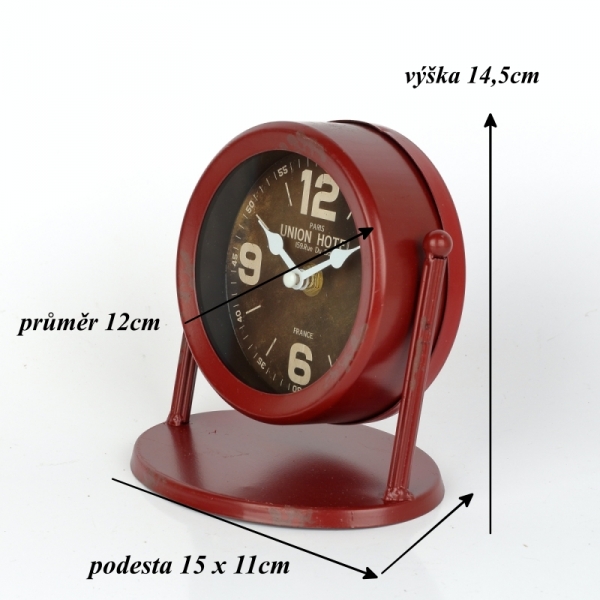 Stolní hodiny kovové 15x15x11cm
