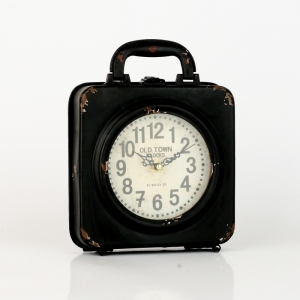 Stolní hodiny kufřík Old town 24x24cm