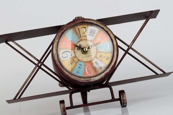 Stolní hodiny letadlo 32x26x18cm VYŘAZENO