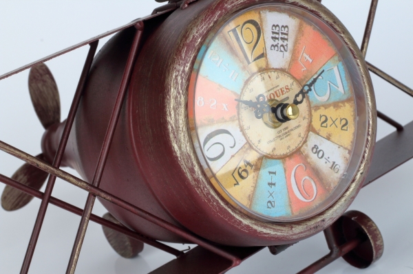 Stolní hodiny letadlo 32x26x18cm VYŘAZENO