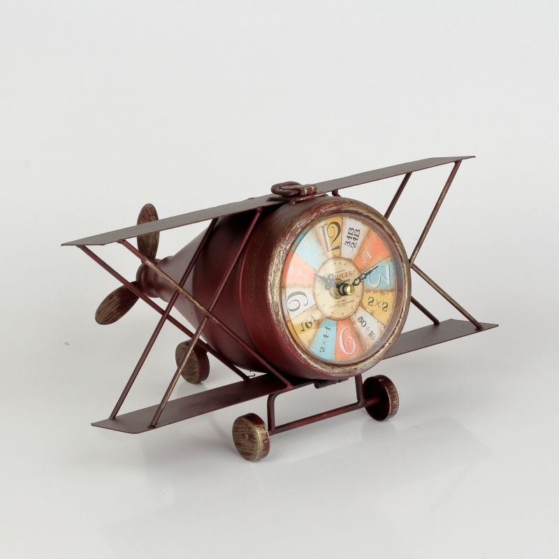 Stolní hodiny letadlo 32x26x18cm VYŘAZENO