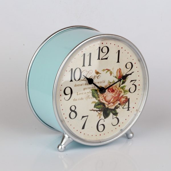 Stolní hodiny modré 22x21x11cm